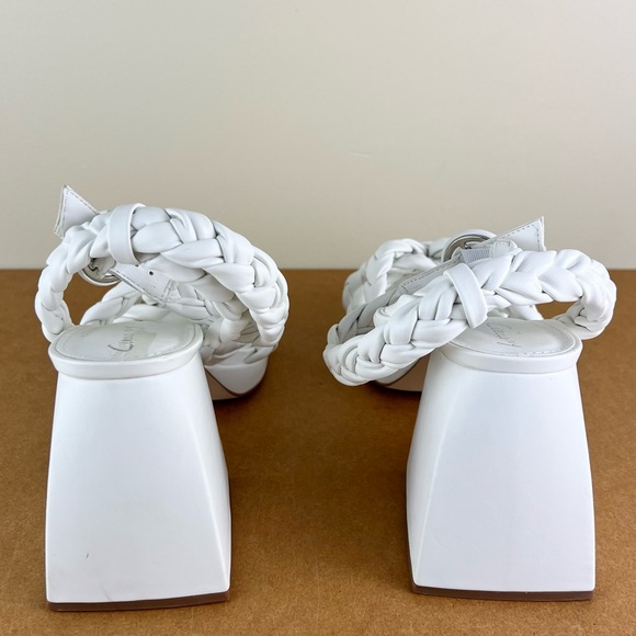 NEW SAM EDELMAN CIRCUS WHITE BRAIDED SANDALS - Picture 5 of 12